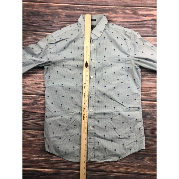 Banana Republic Mens Small Slim Flex Fit Stretch Button Down Shirt Palm Trees - Picture 4 of 6